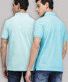 Sporto Men's Polo T-shirt Pack of 2 -[Blue & Island Paradise]