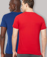Sporto Men's Round Neck Cotton Rich, Solid Colour T-shirt Pack of 2