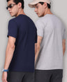 Sporto Men's Round Neck Cotton Rich, Solid Colour T-shirt Pack of 2
