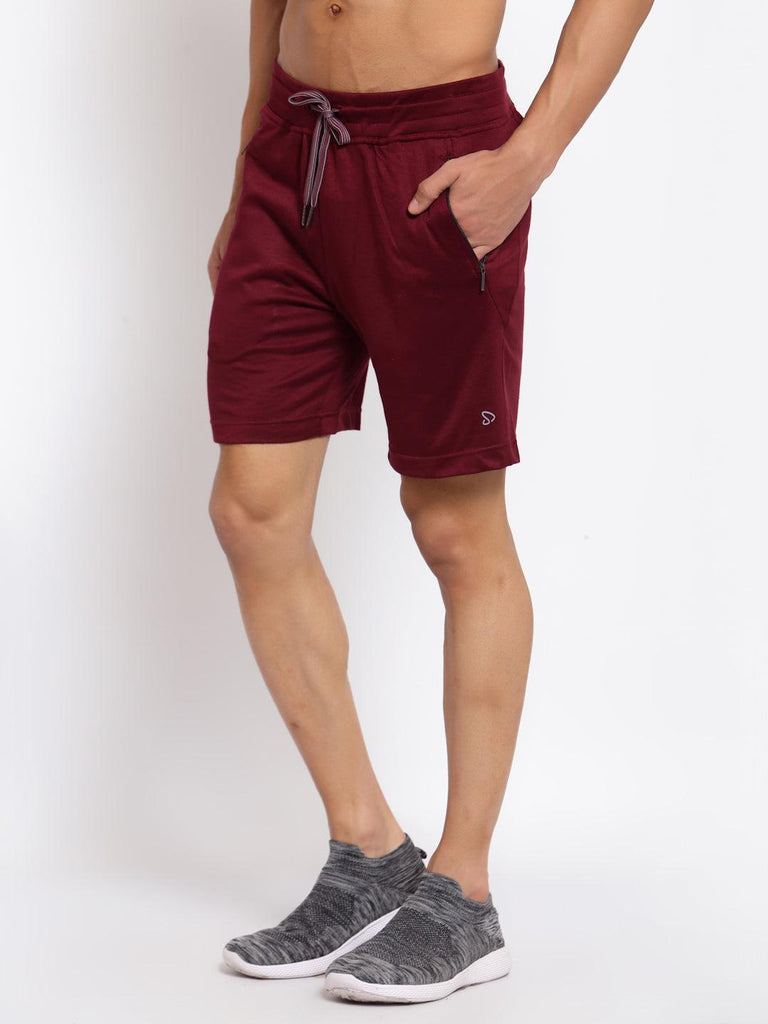 Sporto Men's Solid Lounge Shorts - Burgundy