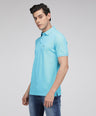 Sporto Men's Solid Polo T-Shirt - Blue Atoll