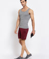 Sporto Men's Solid Lounge Shorts - Burgundy