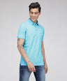 Sporto Men's Solid Polo T-Shirt - Blue Atoll