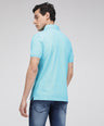 Sporto Men's Solid Polo T-Shirt - Blue Atoll