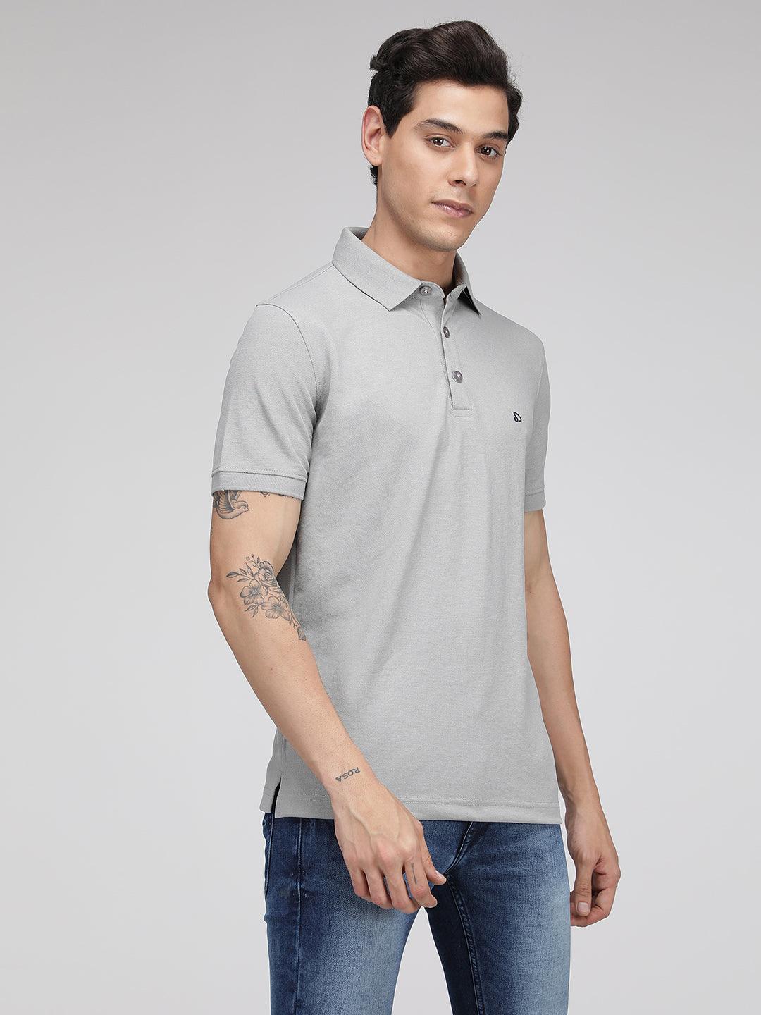 Sporto Men's Polo T-shirt -Pack of 2 [Grey & Pink]