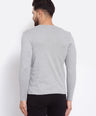 Sporto Men's Slim fit Round Neck Full Sleeve T-Shirt - Grey Jaspe