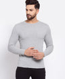 Sporto Men's Slim fit Round Neck Full Sleeve T-Shirt - Grey Jaspe