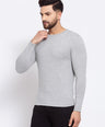 Sporto Men's Slim fit Round Neck Full Sleeve T-Shirt - Grey Jaspe