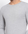 Sporto Men's Slim fit Round Neck Full Sleeve T-Shirt - Grey Jaspe