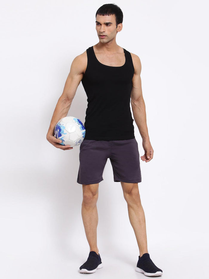 Sporto Men's Solid Lounge Shorts - Charcoal