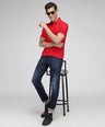 Sporto Men's Solid Polo T-Shirt - Red