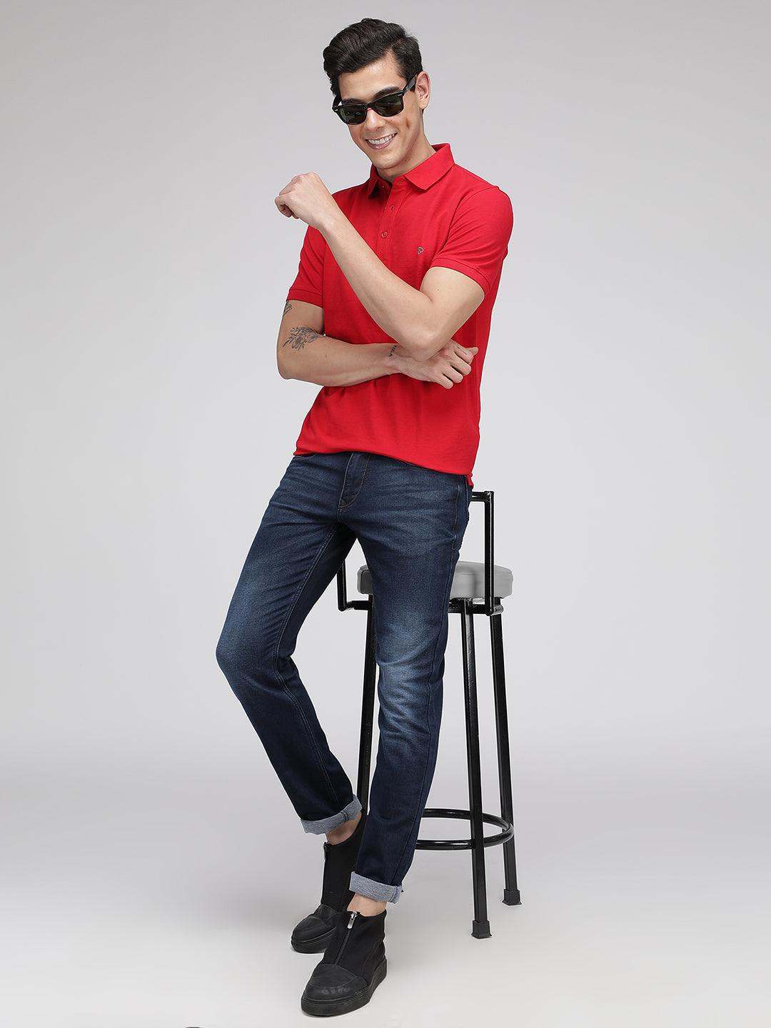 Sporto Men's Polo T-shirt - Pack of 2 [Red & White]