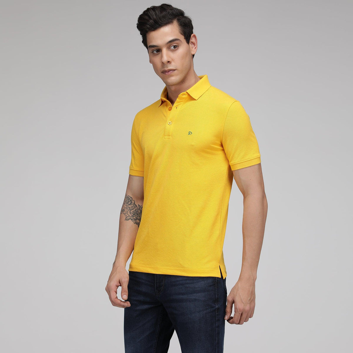Sporto Men's Solid Polo T-Shirt Gd Yellow