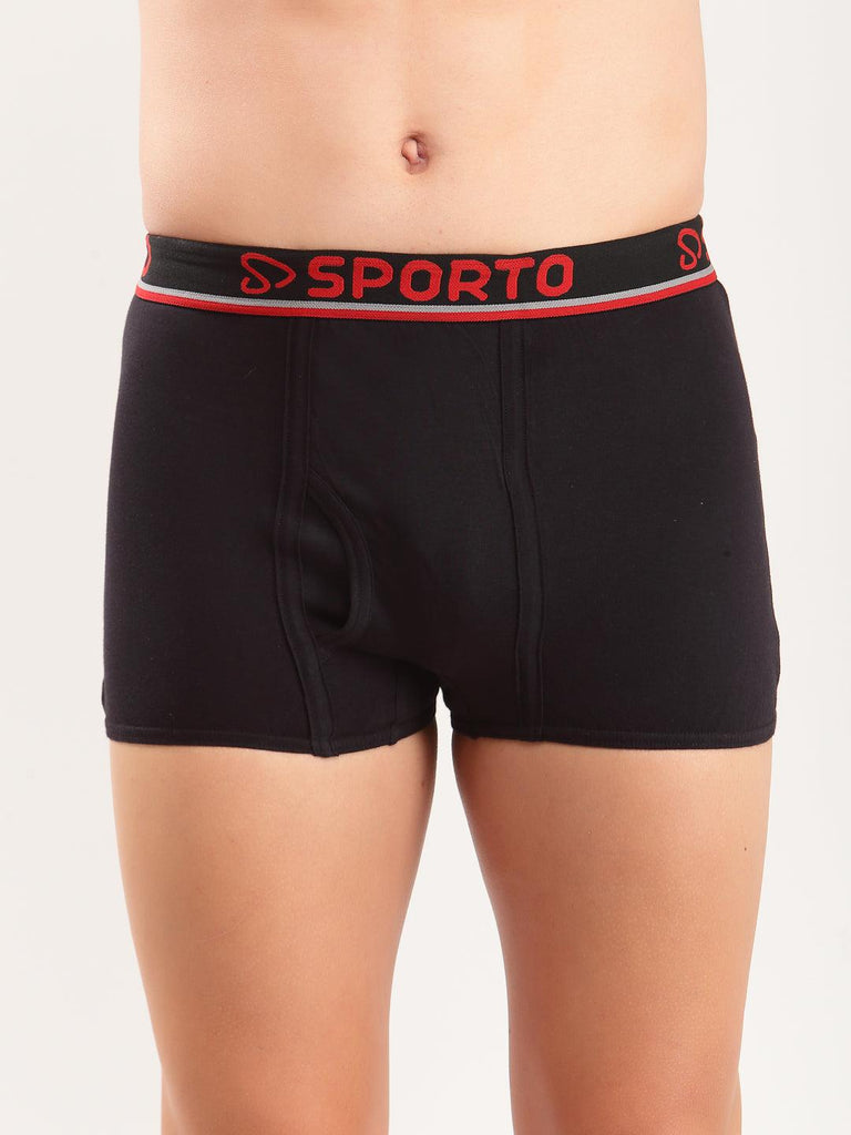 Sporto Men' Cotton Mini Trunks - Pack Of 3 ( Black ) - Sporto by Macho