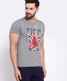 Sporto Men's Thor Printed Half Sleeve T-Shirt - Grey Jaspe