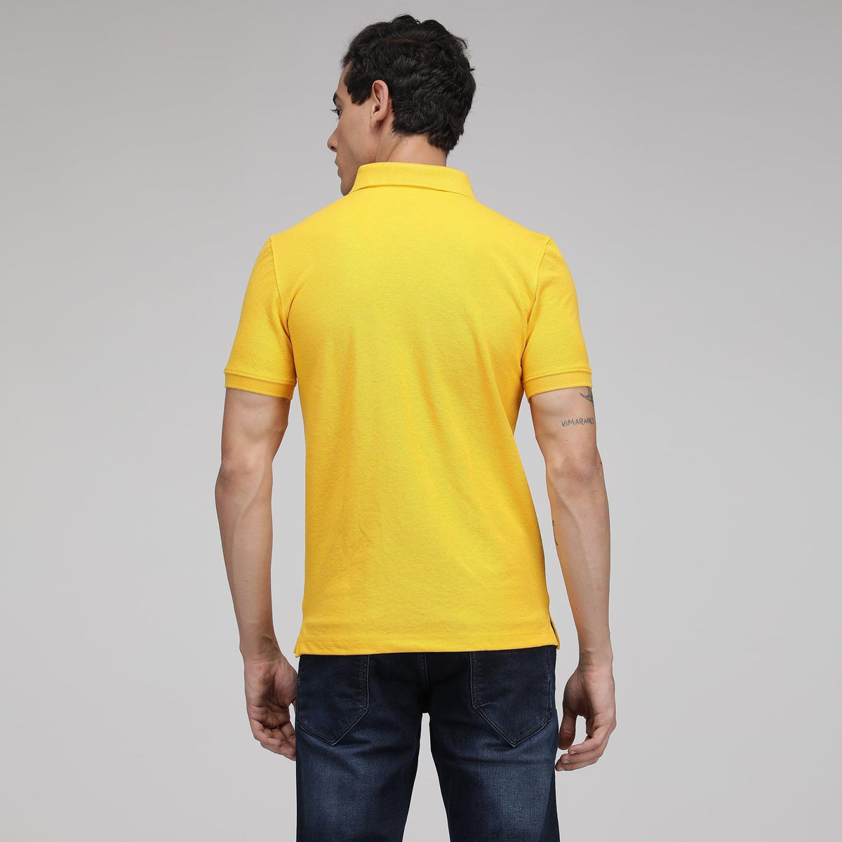 Sporto Men's Solid Polo T-Shirt Gd Yellow