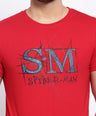 Sporto Men's Spider man Printed Half Sleeve T-Shirt - Red