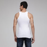 Sporto Men's Cotton White Vest - Interlock Fabric (Pack Of 3)