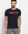 Sporto Men's Spider man Print T-Shirt - Black