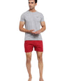 Sporto Men's Printed Boxer Shorts with Zipper -Red
