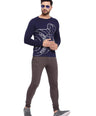 Sporto Men's Captain America Print T-shirt - Navy