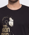 Sporto Men's Iron man Printed T-Shirt - Black