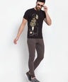 Sporto Men's Iron man Printed T-Shirt - Black
