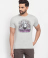 Sporto Men's Thanos Printed Half Sleeve T-Shirt - Grey Melange