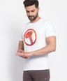 Sporto Men's Thor Hammer(Mjolnir) Printed Half Sleeve T-Shirt - White