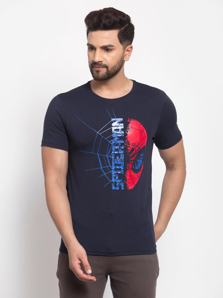 Sporto Men's Spider man Print T-Shirt - Navy