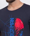 Sporto Men's Spider man Print T-Shirt - Navy