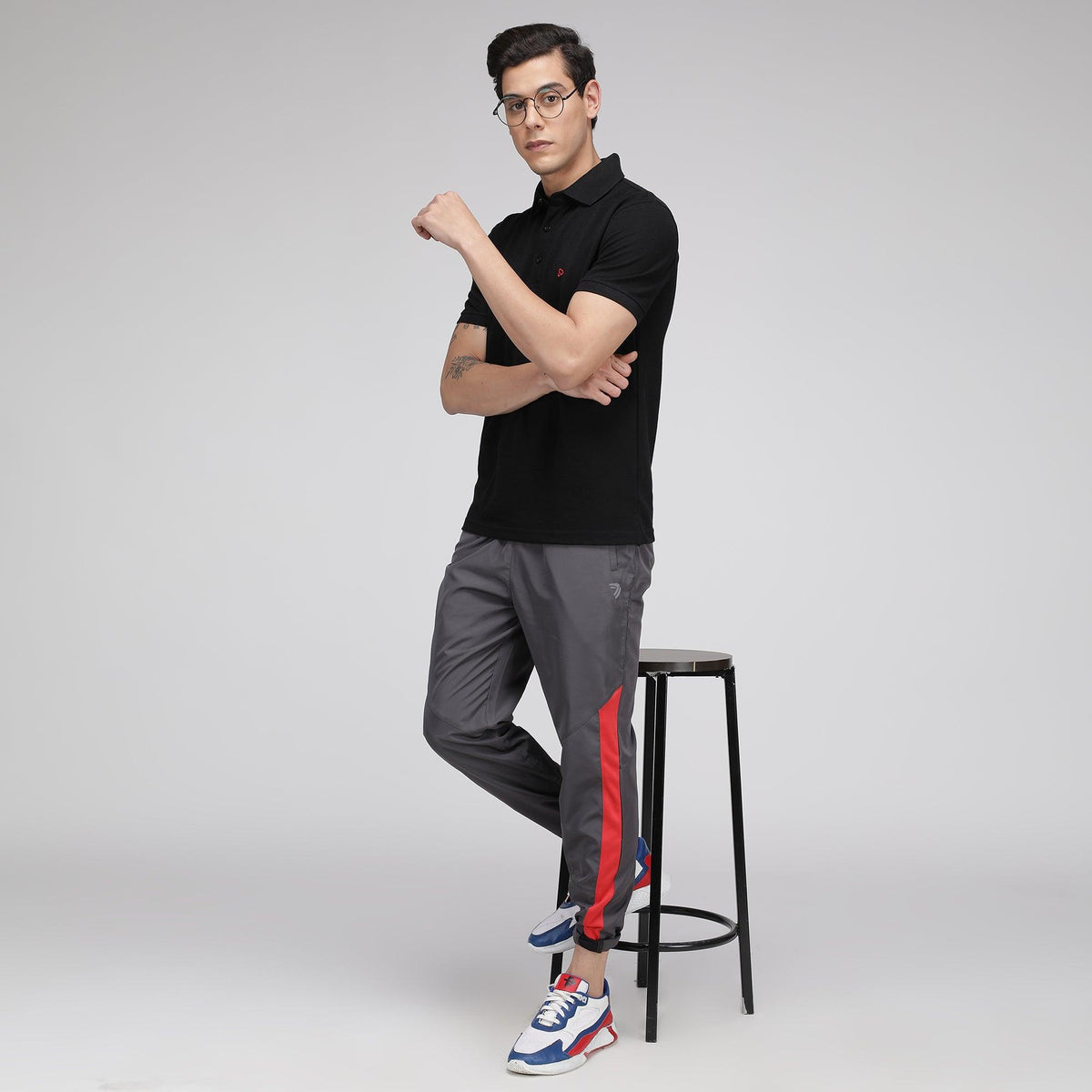 Sporto Men's Solid Polo T-Shirt - Black