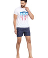 Sporto Men's Printed Boxer Shorts with Zipper -Navy