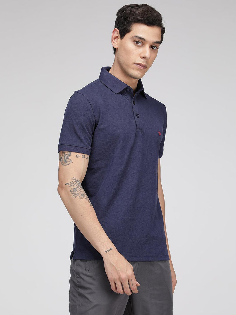 Sporto Twin Pack Men's Polo Shirt Combo Black & Peacoat