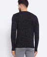Sporto Men's Slim fit Full Sleeve T-Shirt - Black & White Flakes