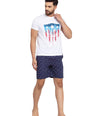Sporto Men's Printed Boxer Shorts with Zipper - Navy Blue