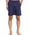 Sporto Men's Printed Boxer Shorts with Zipper - Navy Blue
