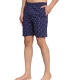 Sporto Men's Printed Boxer Shorts with Zipper - Navy Blue