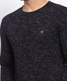 Sporto Men's Slim fit Full Sleeve T-Shirt - Black & White Flakes