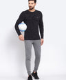 Sporto Men's Slim fit Full Sleeve T-Shirt - Black & White Flakes
