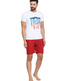 Sporto Men's Printed Boxer Shorts with Zipper - Red