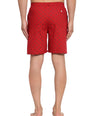 Sporto Men's Printed Boxer Shorts with Zipper - Red