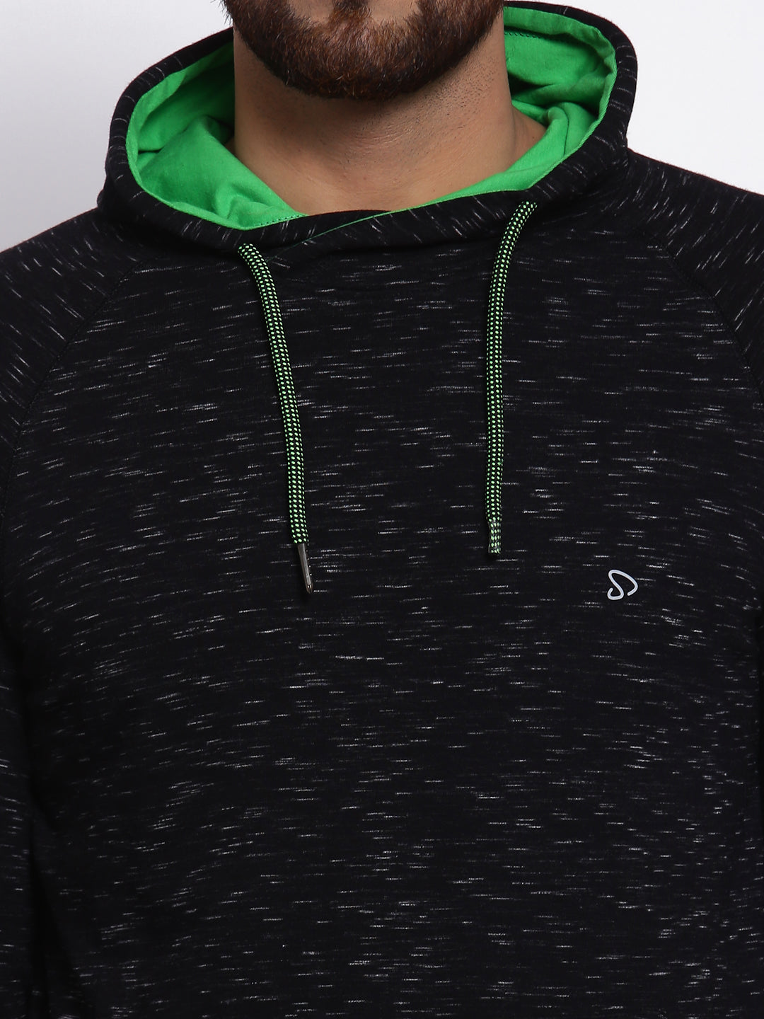 Sporto Men's Hoodie Sweatshirt Black /White Inj.