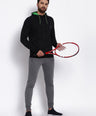 Sporto Men's Hoodie Sweatshirt Black /White Inj.