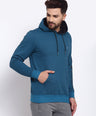 Sporto Men's Hoodie Sweatshirt Petrol Blue Jaspe