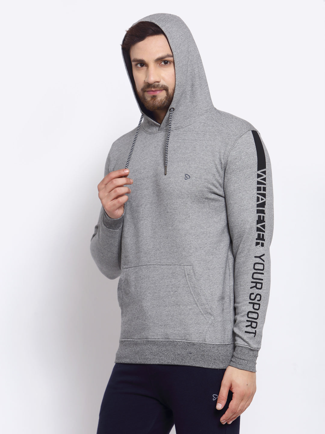 Sporto Men's Hoodie Sweatshirt Grey With Jaspe