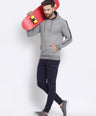 Sporto Men's Hoodie Sweatshirt Grey With Jaspe