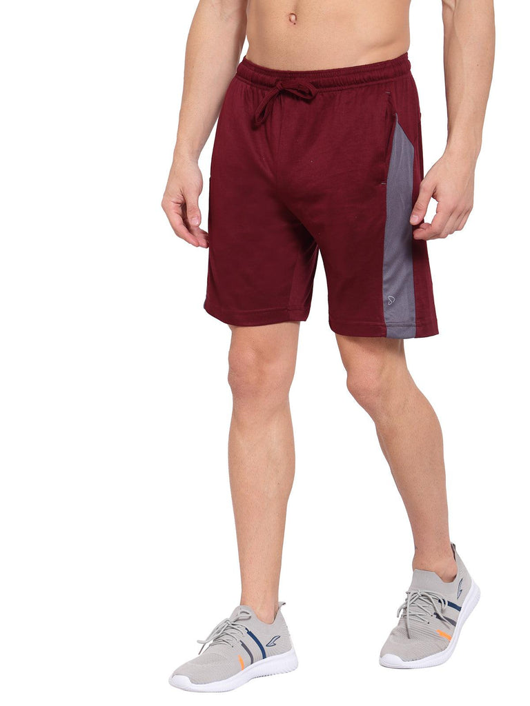Sporto Men's Solid Casual Lounge Shorts - Burgundy