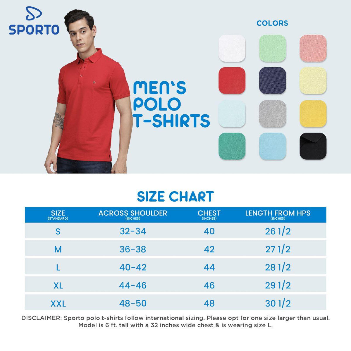 Sporto Men's Polo T-shirt - Pack of 2 [Red & White]
