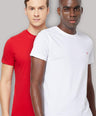 Sporto Men's Round Neck Cotton Rich, Solid Colour T-shirt Pack of 2